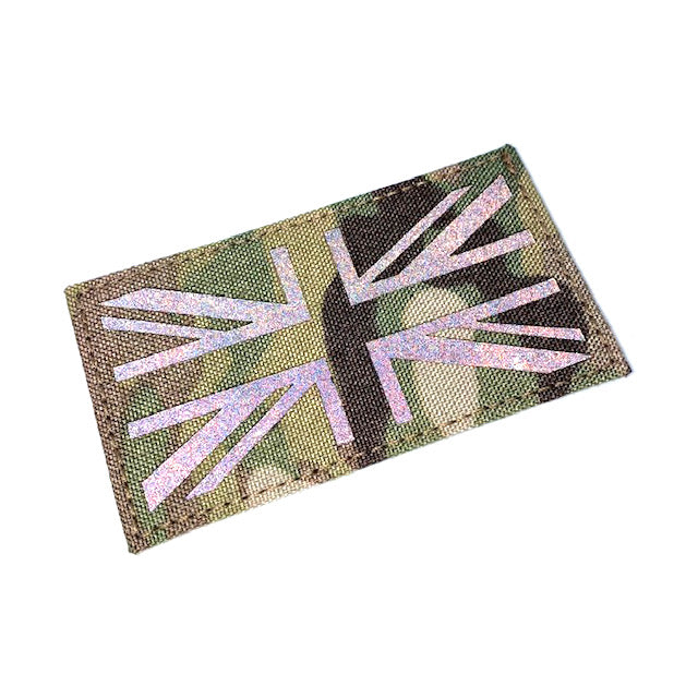 Union Jack Black Reflective MTP Laser Cut IFF Velcro Patch